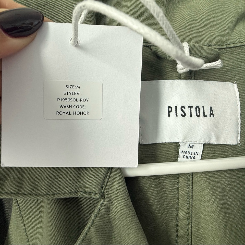 Pistola Grover Jumpsuit Los Angeles Olive Green Star pattern never worn/tags on - Picture 2 of 3